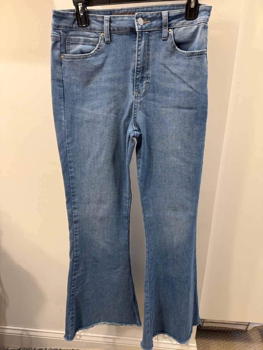 Just USA Medium Light Blue Flared Jeans with Raw Hem